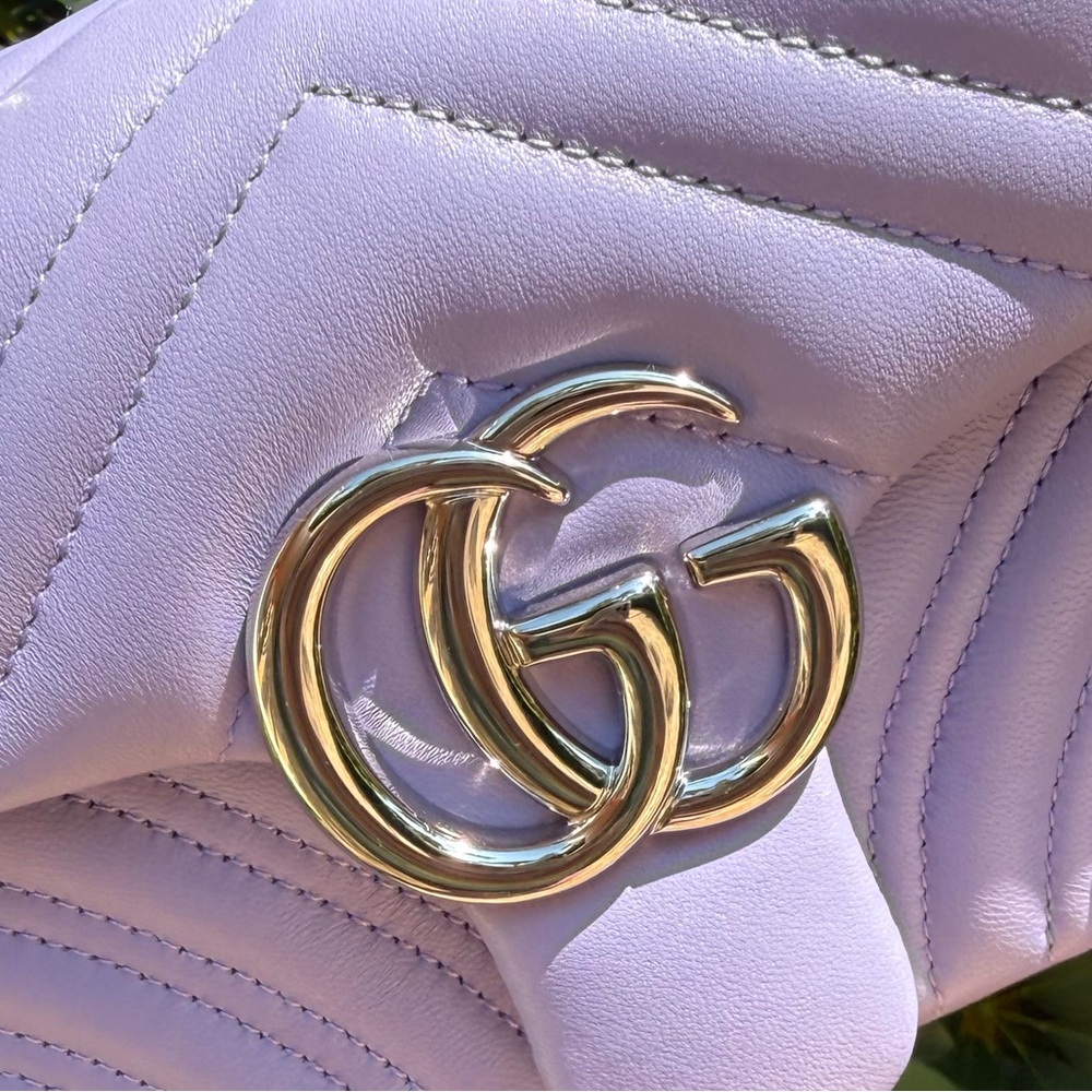 Gucci Light Purple Quilted Chain Shoulder Bag - Picture 15 of 16